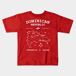 Dominican Republic Map Flag Santo Domingo Capital Kids T-Shirt